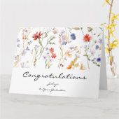 野花の卒業式の挨拶 カード (黄色い花)