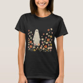 野花の庭のキュートな幽霊 ハロウィン Tシャツ (正面)