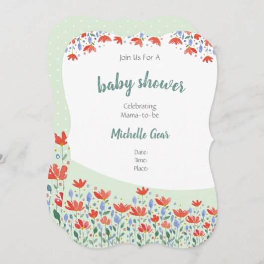 野花の水色が甘い赤と青 (正面/裏面)