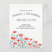 野花の水色が甘い赤と青 案内ポストカード (正面)