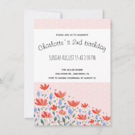 野花の水色が甘い赤と青 案内状