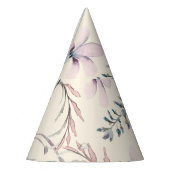 野花の水色シームレスなパターン パーティーハット (左)