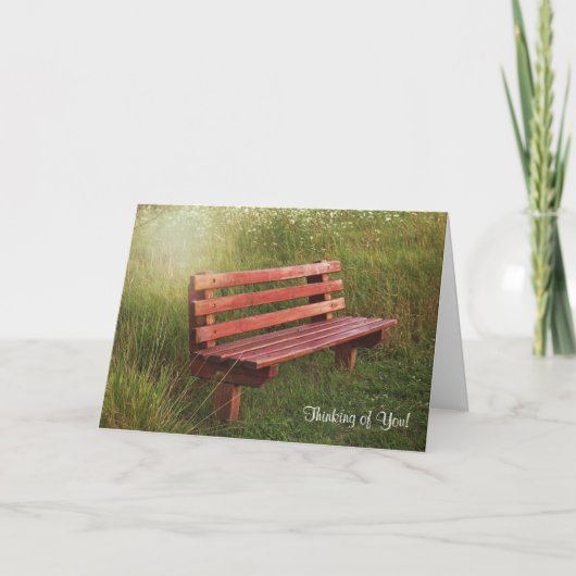 野花の空考えるのベンチ カード (正面)
