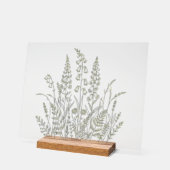 野花の草原のボタニカル ライン アート アクリルサイン (傾斜)