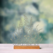 野花の草原のボタニカル ライン アート アクリルサイン (ニュートラル)
