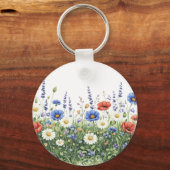 野花の草原の植物園の花 キーホルダー (裏面)