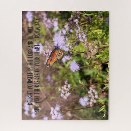 野花の蝶と詩篇37:4から詩 ジグソーパズル