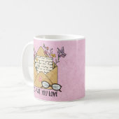 野花の蝶の眼鏡を好きなことをする コーヒーマグカップ (正面左)