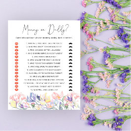 野花の赤ちゃんシャワーママまたはパパのゲーム