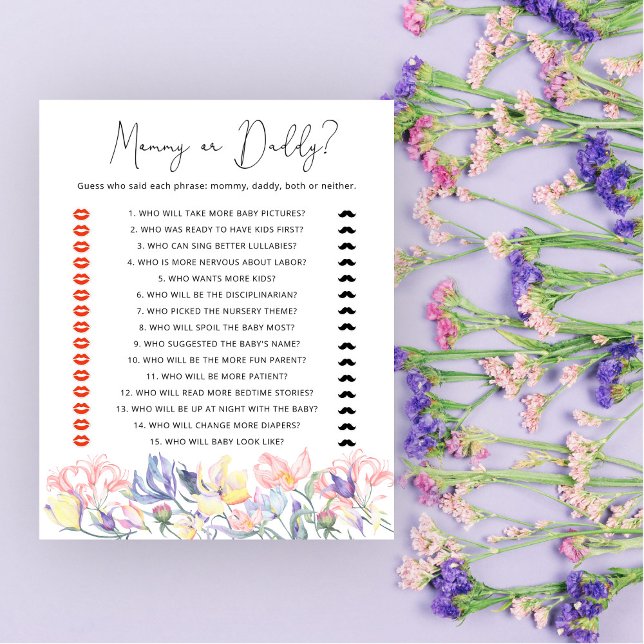 野花の赤ちゃんシャワーママまたはパパのゲーム (クリエイターアップロード済み)