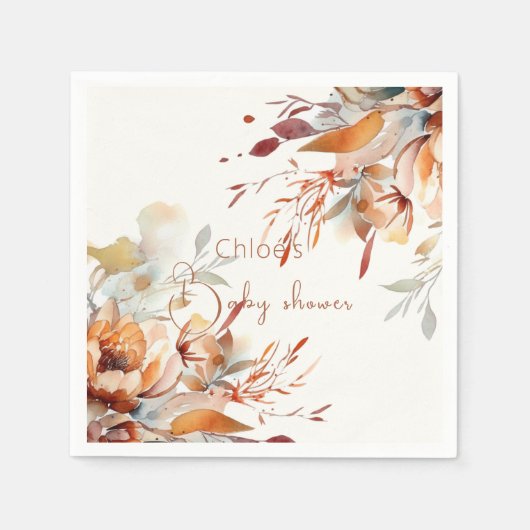 野花の赤ちゃんシャワー スタンダードカクテルナプキン (正面)