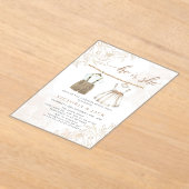 野花の赤ん坊の服の性別を明かす アクリル招待状 (レイダウン)