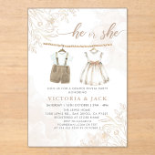 野花の赤ん坊の服の性別を明かす アクリル招待状 (正面)