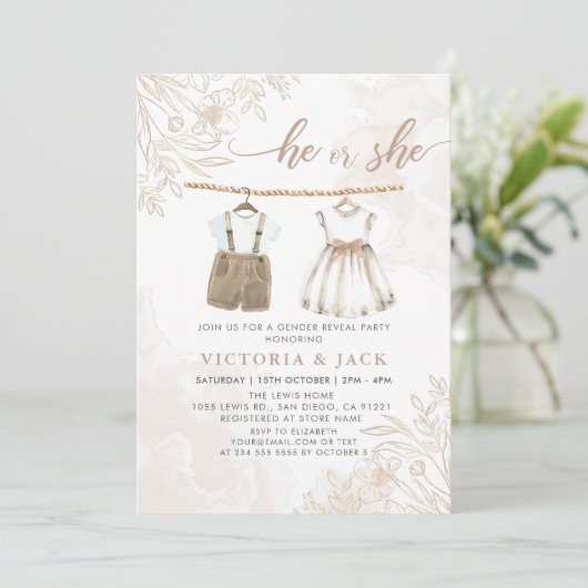 野花の赤ん坊の服の性別を明かす 招待状 (スタンド正面)