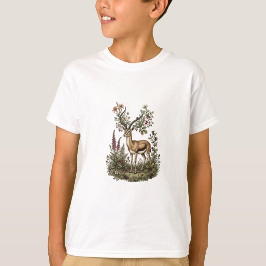野花の鹿  Tシャツ (正面)