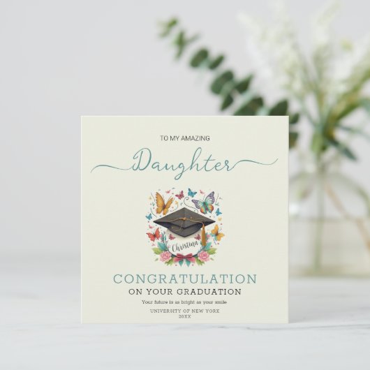 野花はっきりした咲きキャップ娘の卒業 カード (スタンド正面)