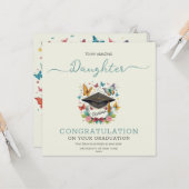 野花はっきりした咲きキャップ娘の卒業 カード (正面/裏面インサイチュ)