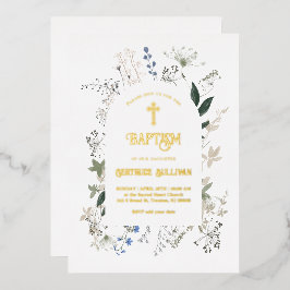 野花はバプテスマを形成する 箔招待状