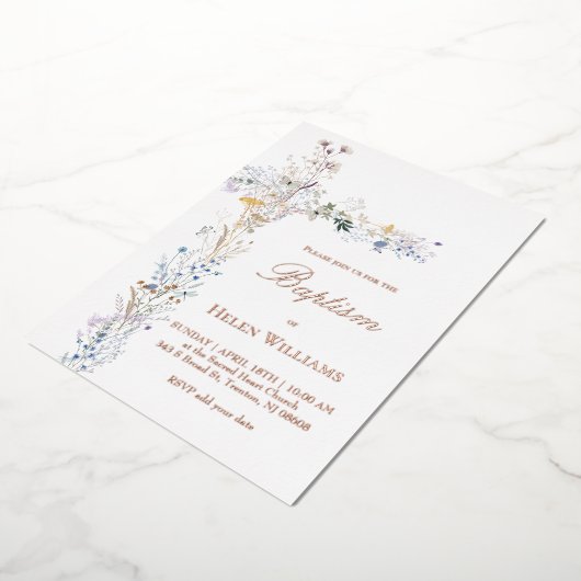 野花はバプテスマを越える 箔招待状 (回転した状態)