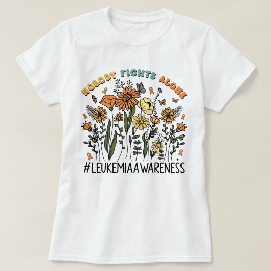 野花ひとり白血病認識度 Tシャツ (デザイン正面)
