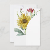 野花ひまわり結婚蝶 招待状 (裏面)