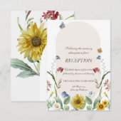 野花ひまわり結婚蝶 招待状 (正面/裏面)