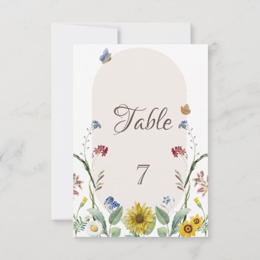 野花ひまわり蝶 招待状 (裏面)