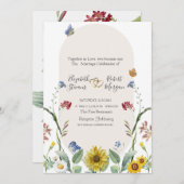 野花ひまわり蝶 招待状 (正面/裏面)