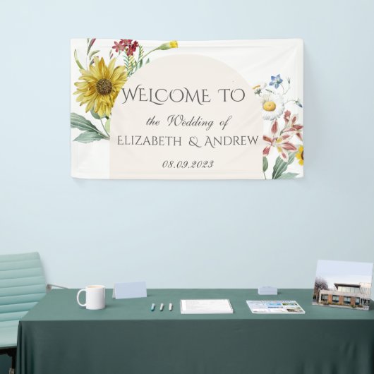 野花ひまわり蝶 横断幕 (トレードショー)