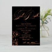 野花エレガントゴシック結婚ズ 箔招待状 (立ち正面)