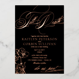 野花エレガントゴシック結婚ズ 箔招待状