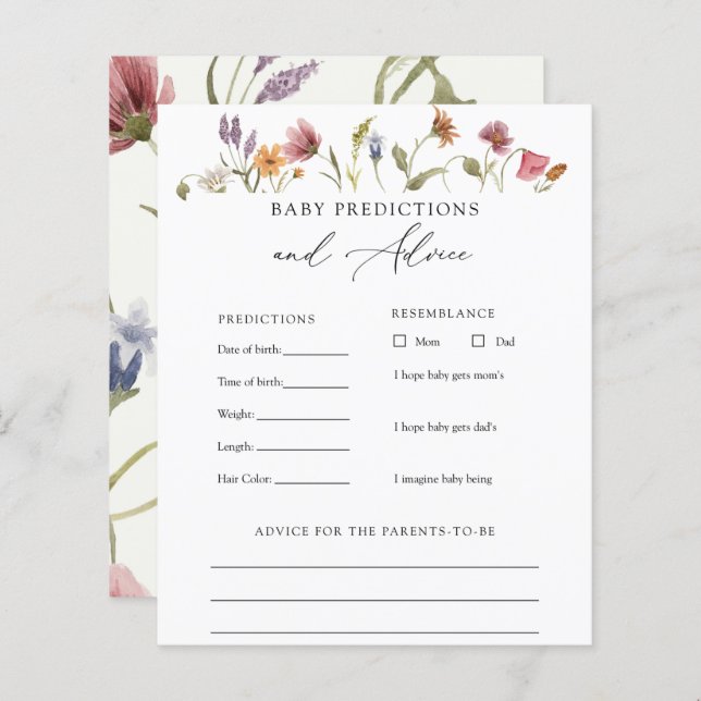 野花エレガントベビーアドバイスと予測 (正面/裏面)