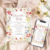 野花エレガント写真卒業パーティー 招待状