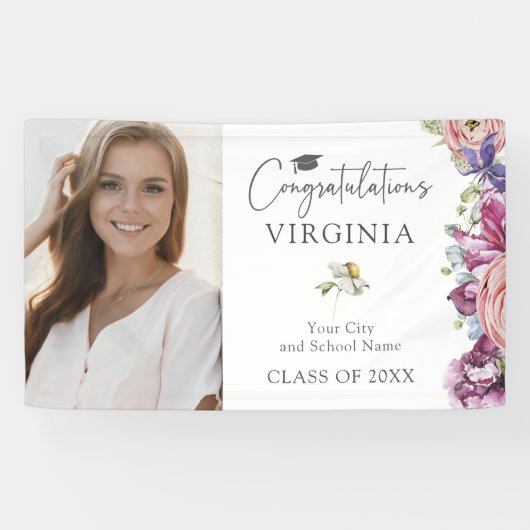 野花エレガント卒業旗 横断幕 (横)