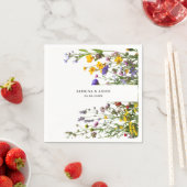 野花エレガント咲き庭園の結婚式 スタンダードカクテルナプキン (インサイチュ)