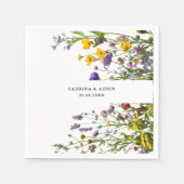 野花エレガント咲き庭園の結婚式 スタンダードカクテルナプキン (正面)