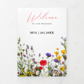 野花エレガント咲き庭園の結婚式 三つ折り案内状 (カバー)