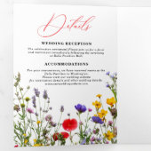 野花エレガント咲き庭園の結婚式 三つ折り案内状 (内部最初)
