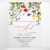 野花エレガント咲き庭園の結婚式 三つ折り案内状 (内部中)