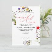 野花エレガント咲き庭園の結婚式 招待状 (スタンド正面)