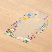 野花エレガント牧草地ガーデンツイン卒業 アクリル招待状 (レイダウン)