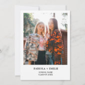 野花エレガント牧草地ガーデンツイン卒業 招待状 (裏面)