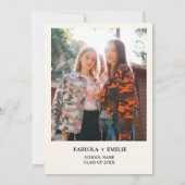 野花エレガント牧草地ガーデンツイン卒業 招待状 (裏面)