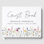 野花エレガント牧草地写真卒業パーティー ゲストブック (正面)