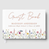野花エレガント牧草地写真卒業パーティー ゲストブック (正面)