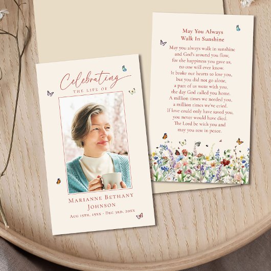 野花エレガント追葬祈りの言葉カード