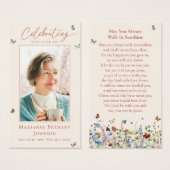 野花エレガント追葬祈りの言葉カード (正面&裏面)