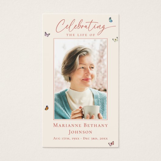 野花エレガント追葬祈りの言葉カード (正面)