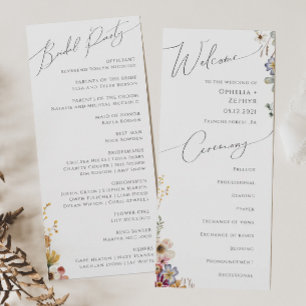 野花カラフル園  結婚式 プログラム