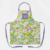 野花カラフル花柄モノグラムエプロン エプロン (正面)